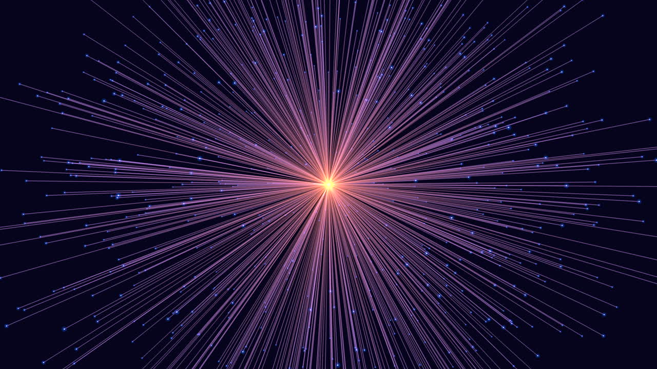 Futuristic lines with neon glitters on black gradient 2