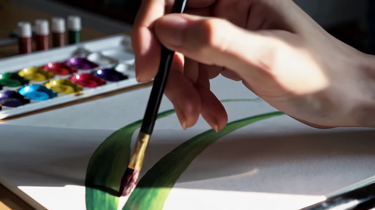 pintura de acuarela de hojas