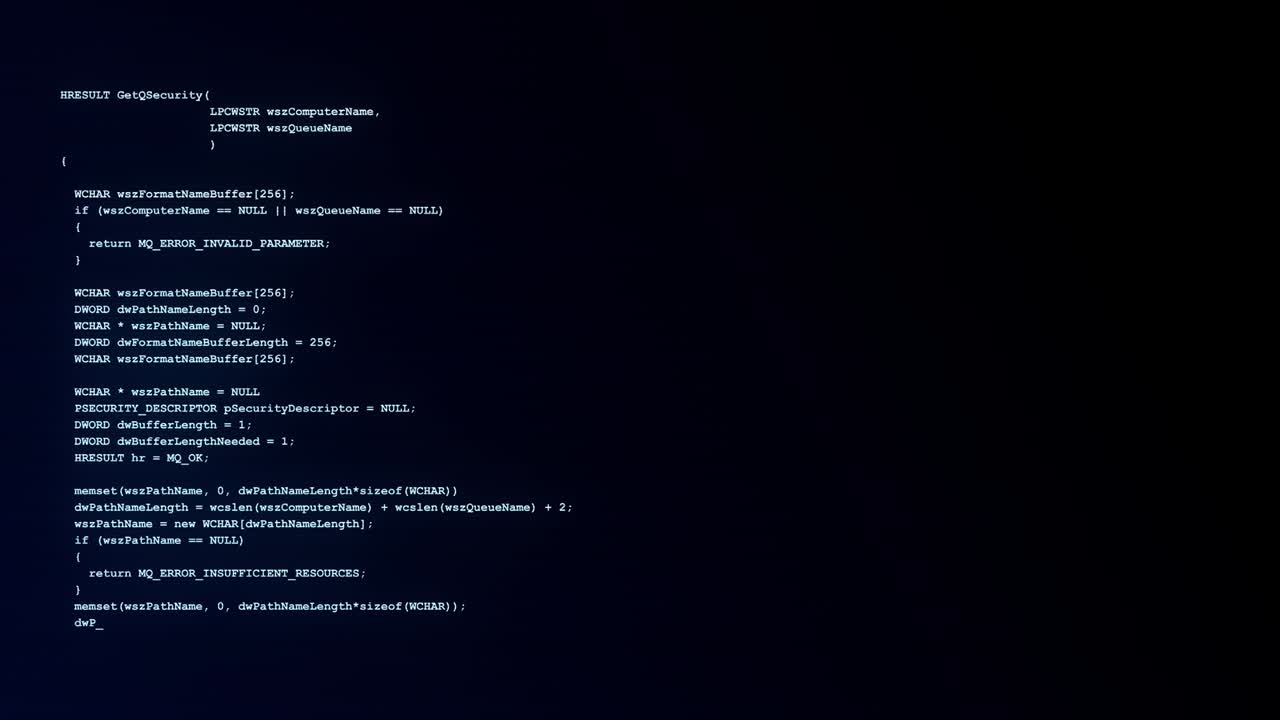 Computer screen with encrypted fast typing coding symbols Loop Animation.