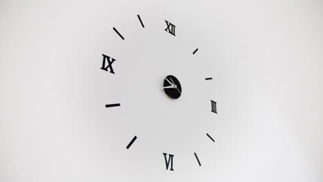 the clock walk. timelapse or time lapse of clock on white backgroungd and movement of clock hands