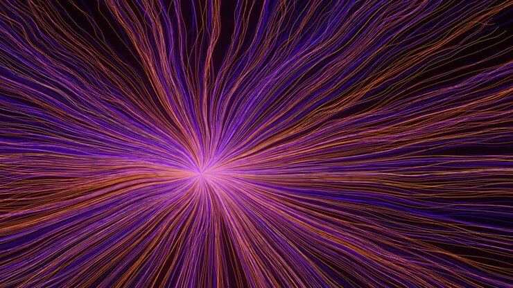 Rays of the sun as waves move loop, abstract background. Futuristic 3d rendering.