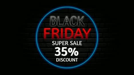 black friday super sale 35% off discount animation motion graphics banner sign for promo video
