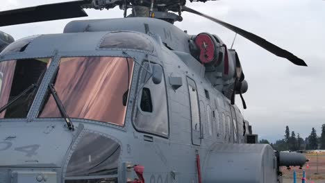 close up of canadian ch-148 cyclone navy helicopter at airshow static