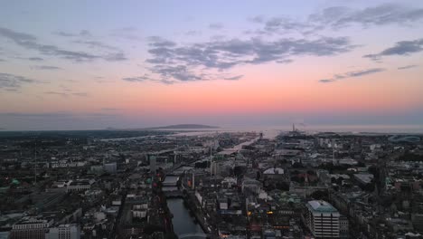 breathtaking 4k drone footage from the capital of ireland at sunset