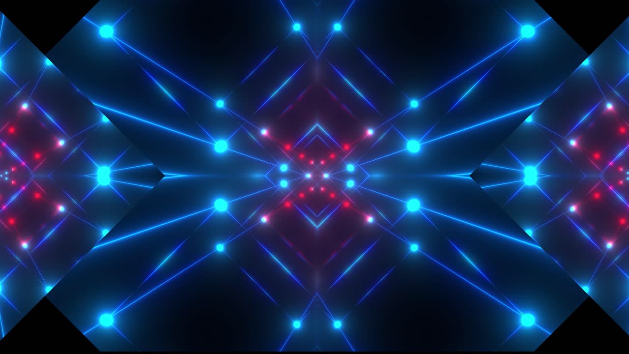 Immagini caleidoscopiche geometriche al neon