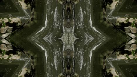 Kaleidoscope-from-Nature-Shots,-Wissahickon-Creek