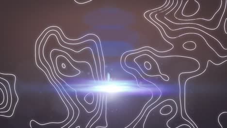 animación de formas blancas en movimiento y rastros de luz sobre fondo verde