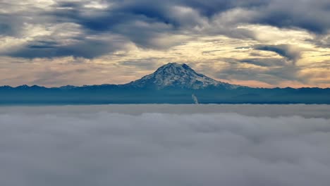 sea of clouds landscape around mt