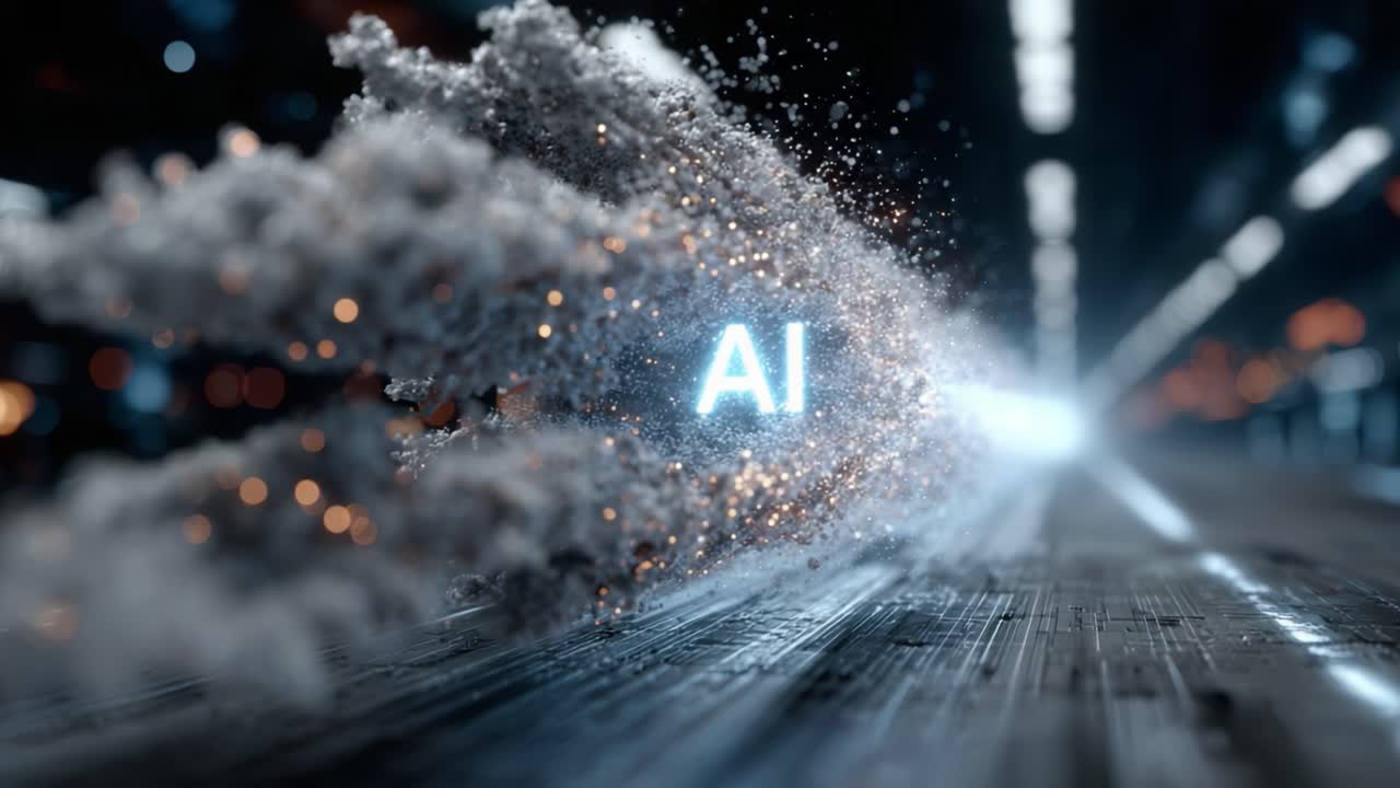 A Captivating Visual Showcase of AI in Motion, Highlighting the Dynamic Energy and Innovative Nature of Artificial Intelligence Transformations