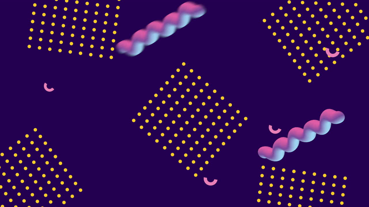 colors lines and geometric figures in blue background animation