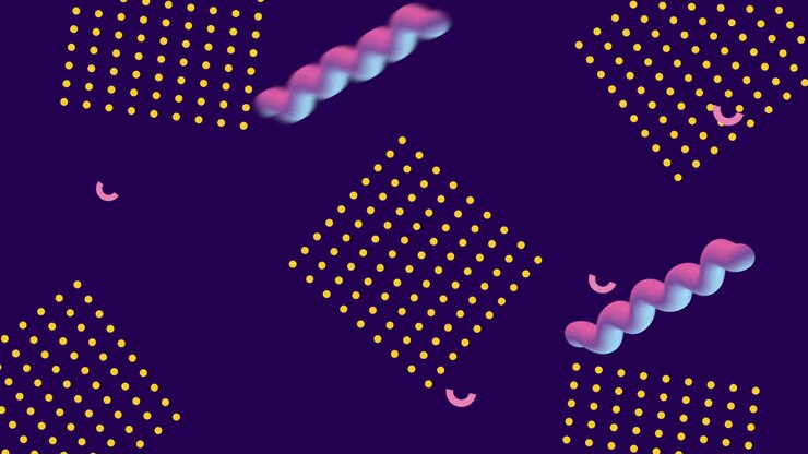 colors lines and geometric figures in blue background animation