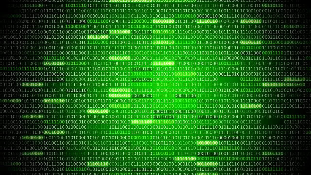 pantalla de código binario