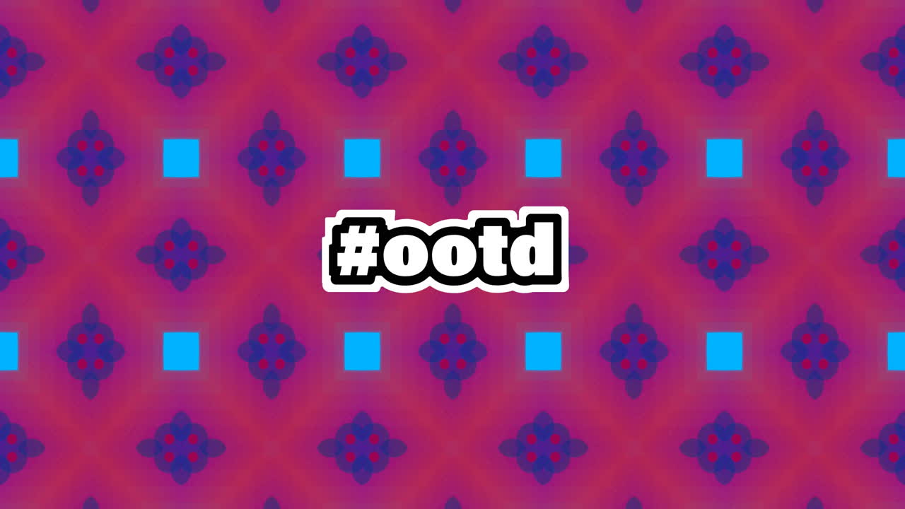 animación del texto ootd sobre el fondo del caleidoscopio