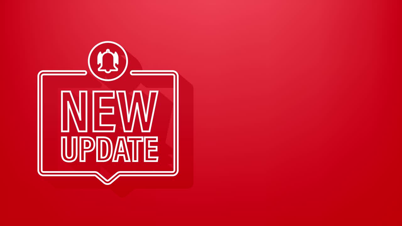 Red new update banner in modern Shadow . Web design. Motion Graphic