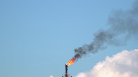 industrial plants with pollution chimneys, air pollution from industrial plants. zoomout shot