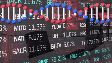 Animación-Del-Procesamiento-De-Datos-Sobre-La-Cadena-De-ADN-Y-La-Oficina.