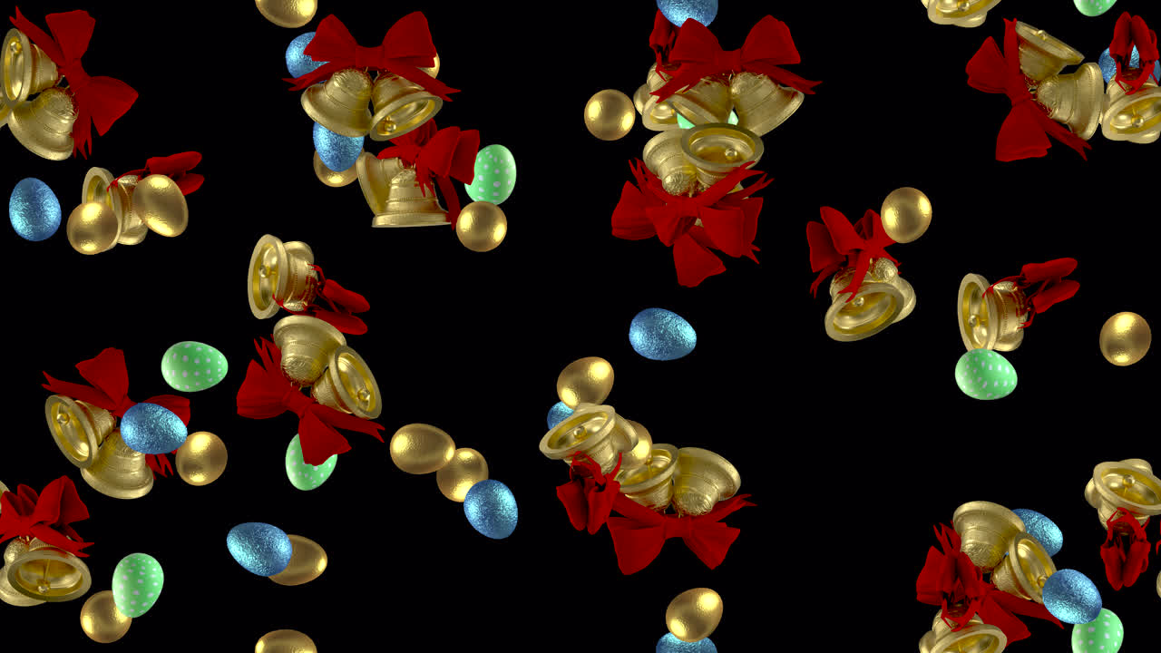 los huevos de pascua las campanas del bucle azulejos girando con alfa