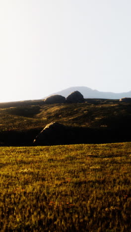 serene mountain landscape at sunset