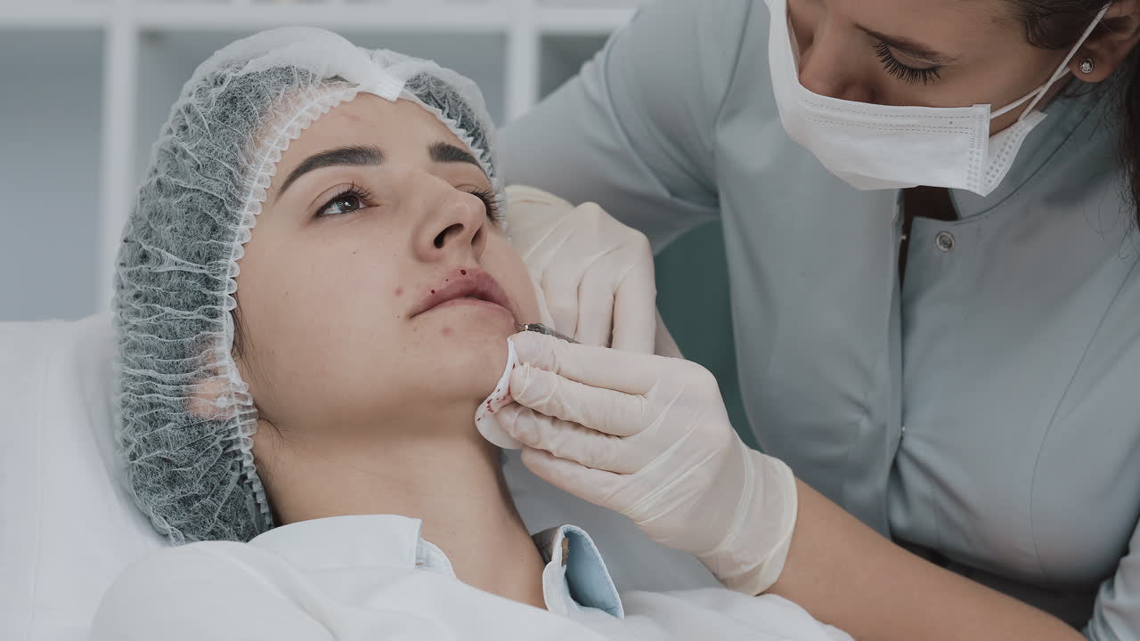 procedimiento de aumento cosmético de los labios