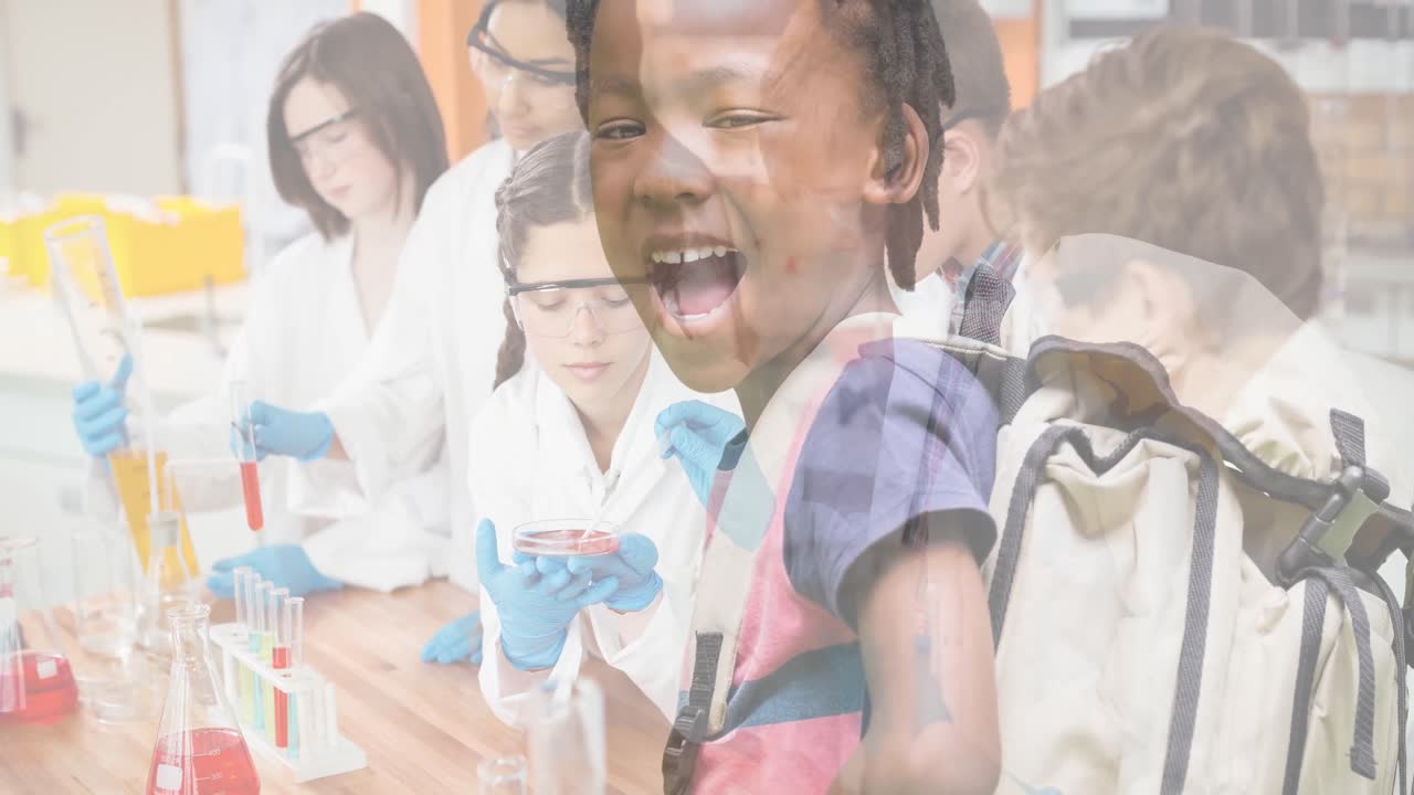 아프리카계 미국인 소년의 애니메이션이 다양한 십대들을