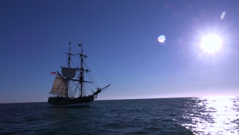 a tall masted clipper ship sails on the high seas 2