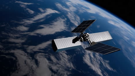 satélite en órbita alrededor de la tierra