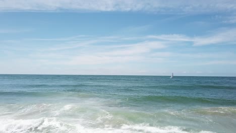 sea with sail boats, aerial view