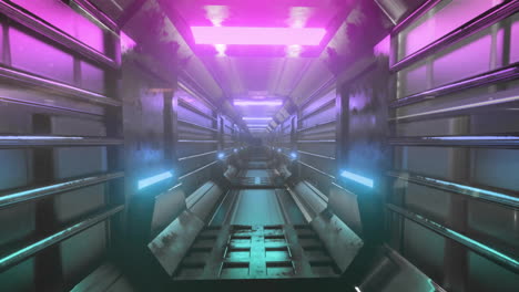 animation of silver digital tunnel with lights