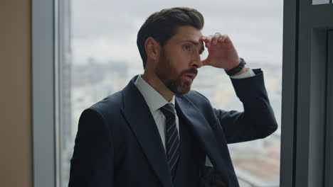 investor checking financial paperwork in office close up. man reading documents.