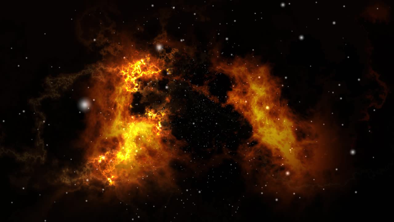las nubes nebulosas en el universo están salpicadas de estrellas por todas partes.