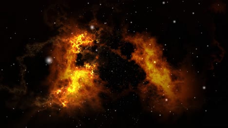 las nubes nebulosas en el universo están salpicadas de estrellas por todas partes.