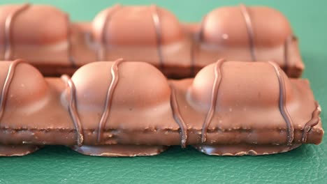 close-up of chocolate bars
