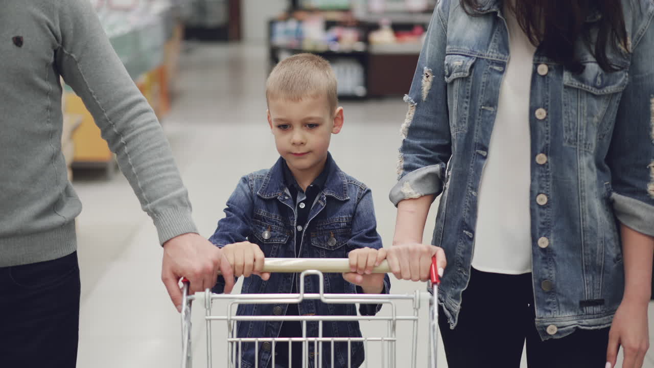 Family Shopping at the Supermarket
