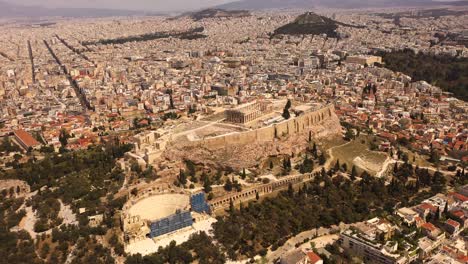 Drone-footage-of-Athens-city-and-Acropolis