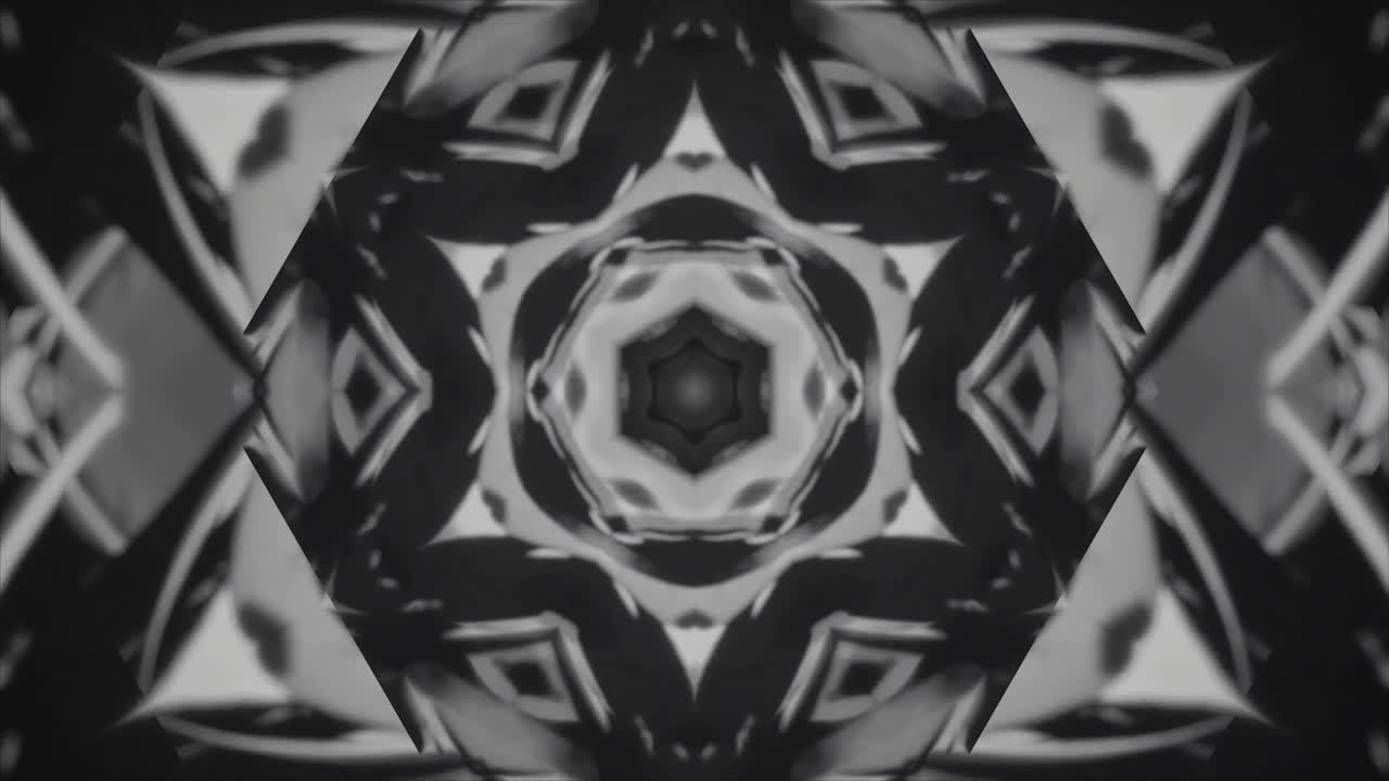 Latar Belakang Pola Kaleidoskop Abstrak Hitam Putih