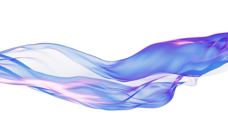 Tessuto fluttuante su sfondo bianco, rendering 3D