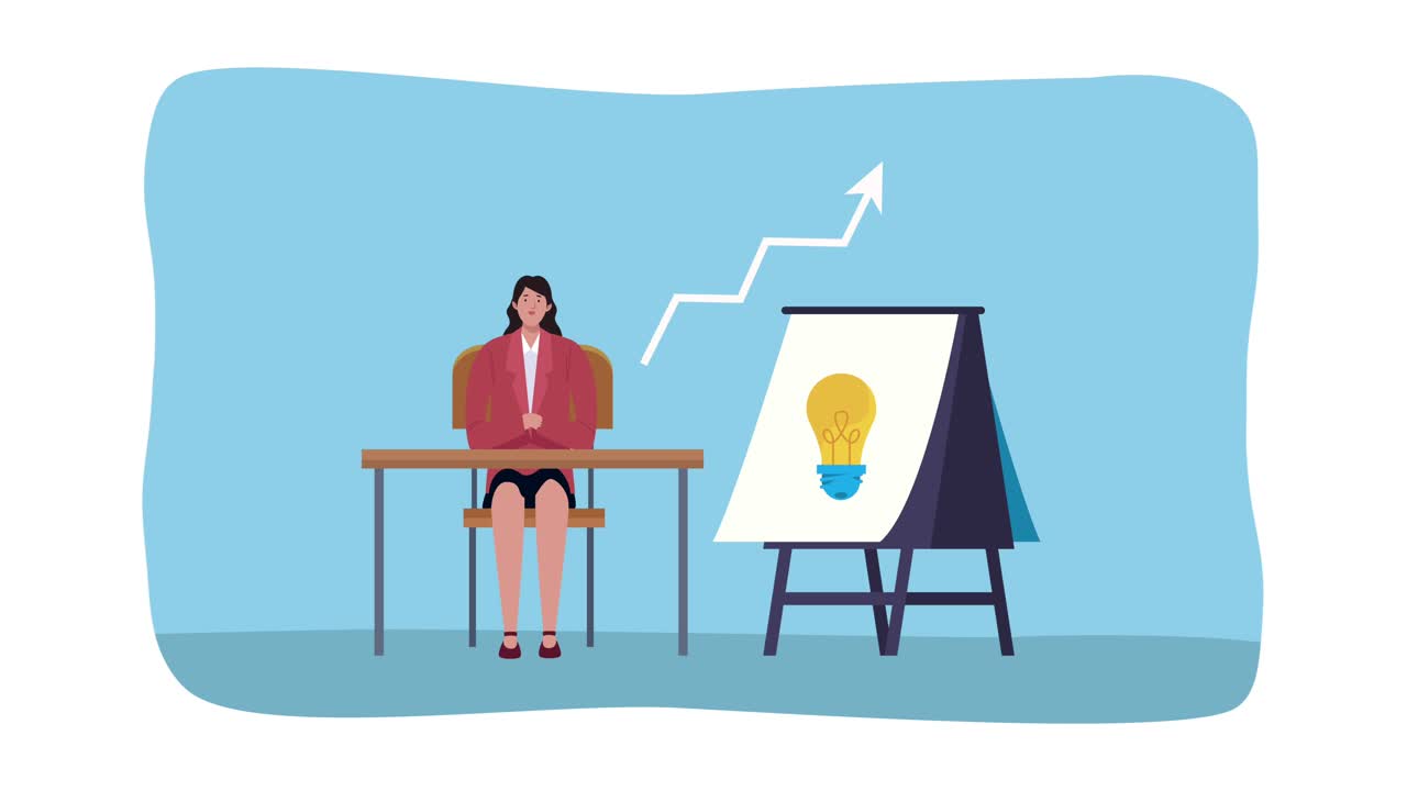 coaching animation with businesswoman in the office