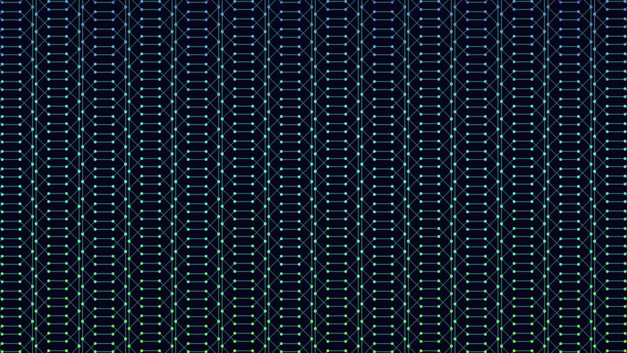 Vibrant square pattern in shades of purple, pink, and blue