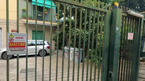 vehicle moves through gate in naples, italy