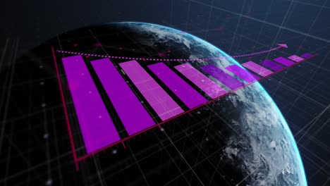 Animation-of-statistics-and-data-processing-over-globe