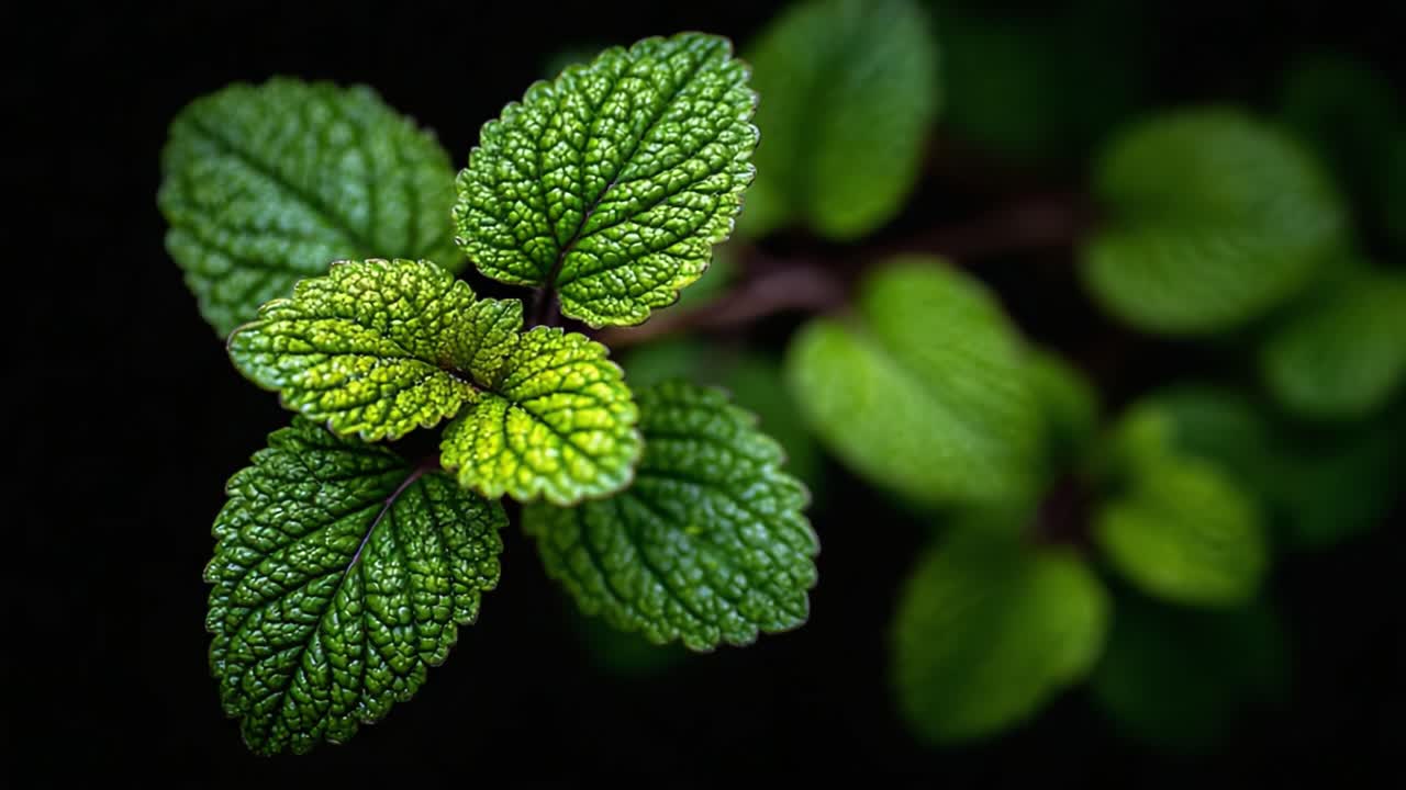 Uno splendido primo piano di foglie verdi vibranti che mostrano trame intricate e ricche variazioni di colore in una splendida disposizione naturale