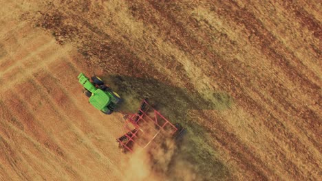 farm tractor working in field