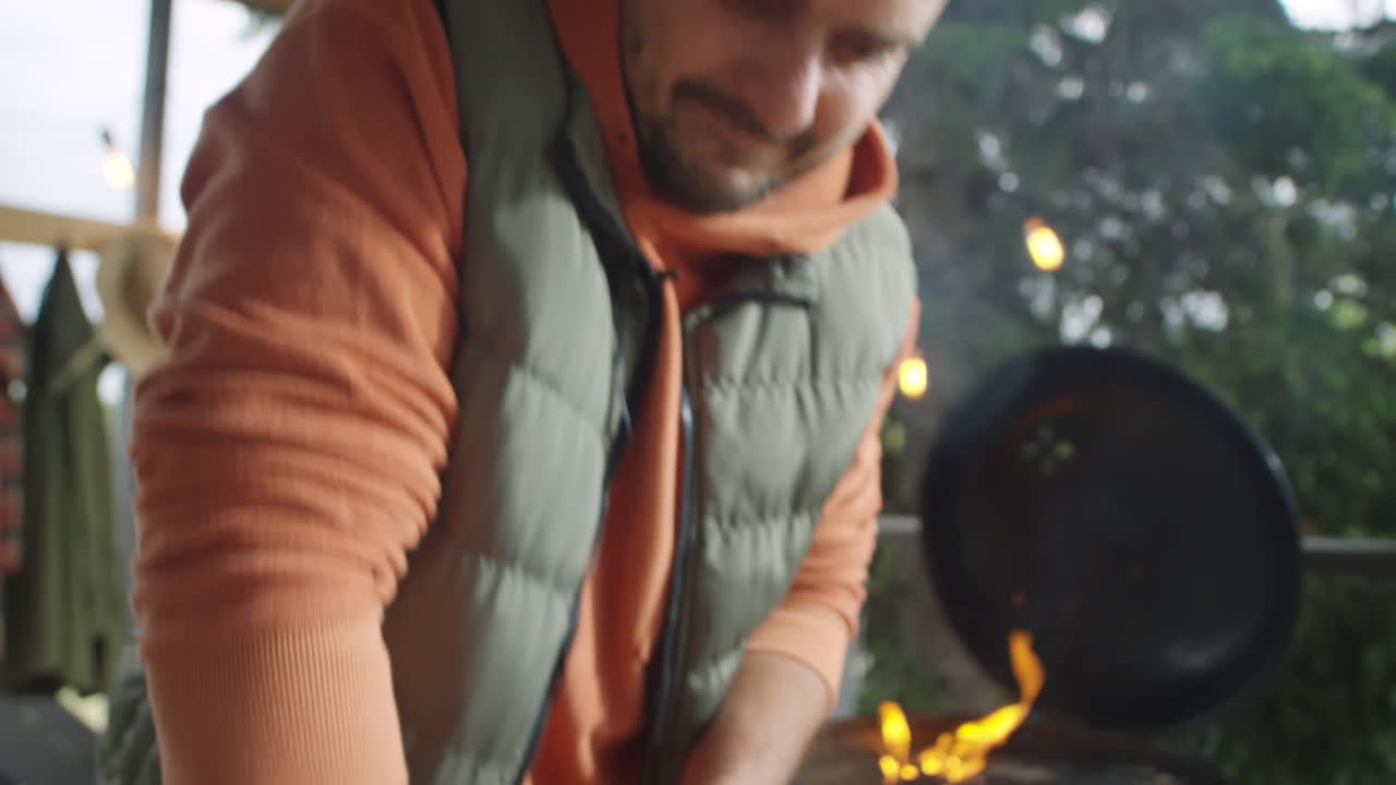 Food Blogger Mixing Salad with Hands