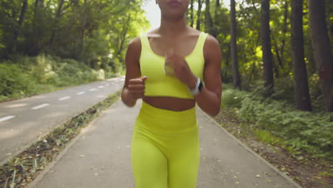 woman running in park