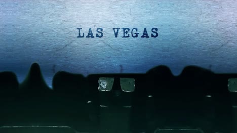 las vegas typed on a typewriter
