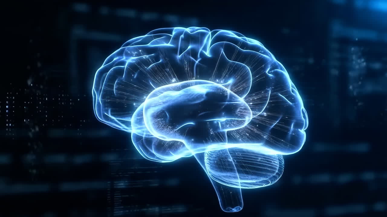 Digital Brain Hologram Representing AI and Consciousness