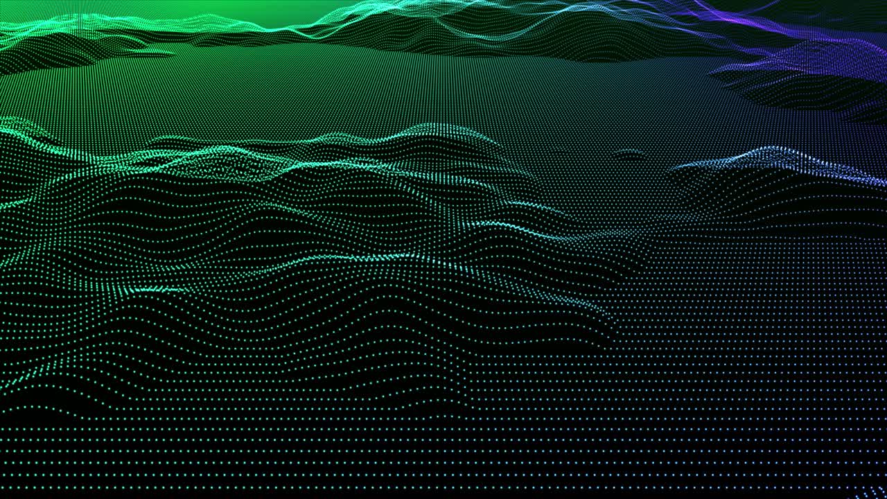 fondo de onda de paisaje multicolor abstracto. fondo de big data tecnológico. movimiento del flujo de datos digitales. onda de big data. onda futurista. fondo cibernético o tecnológico. bucle sin costuras 4k