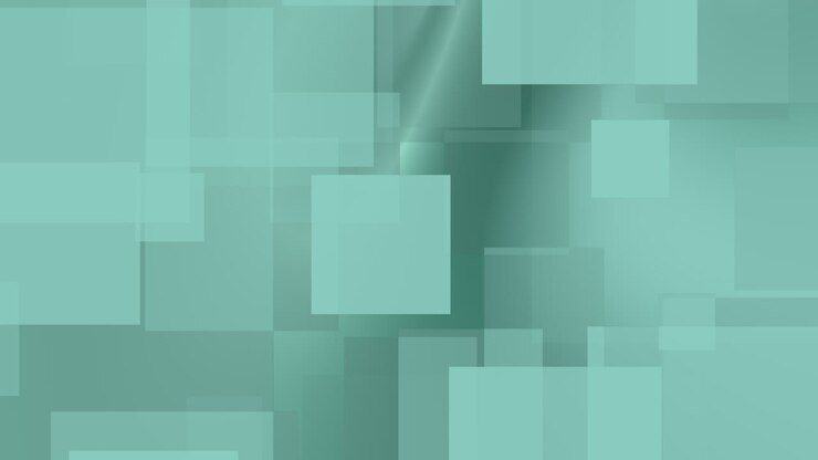 Calming Mint green floating squares create 3D modern corporate presentation background