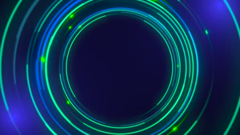 círculos azules y verdes de neón