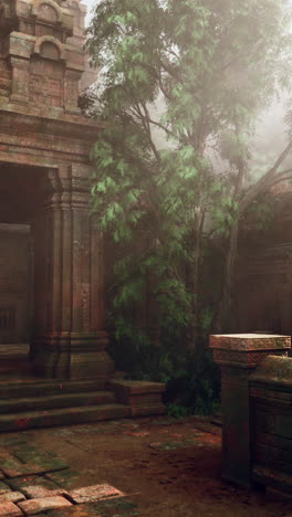 mysterious ancient temple ruins in the jungle